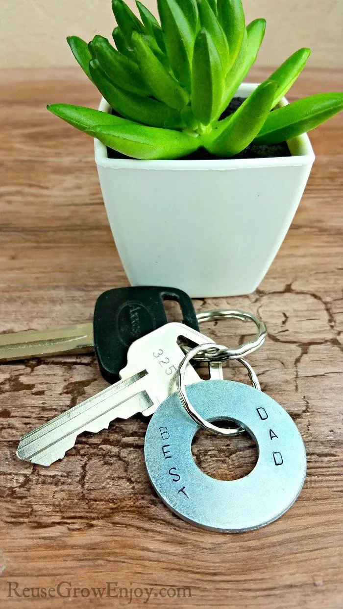 Washer Hand Stamped Keychain