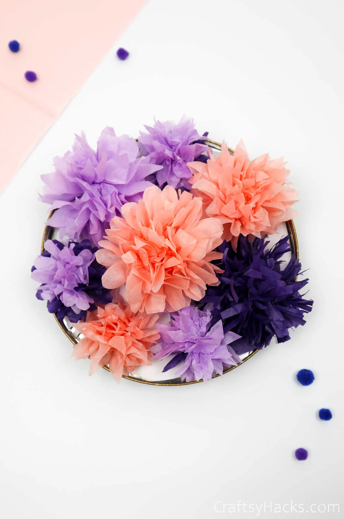 group of tissue paper flowers