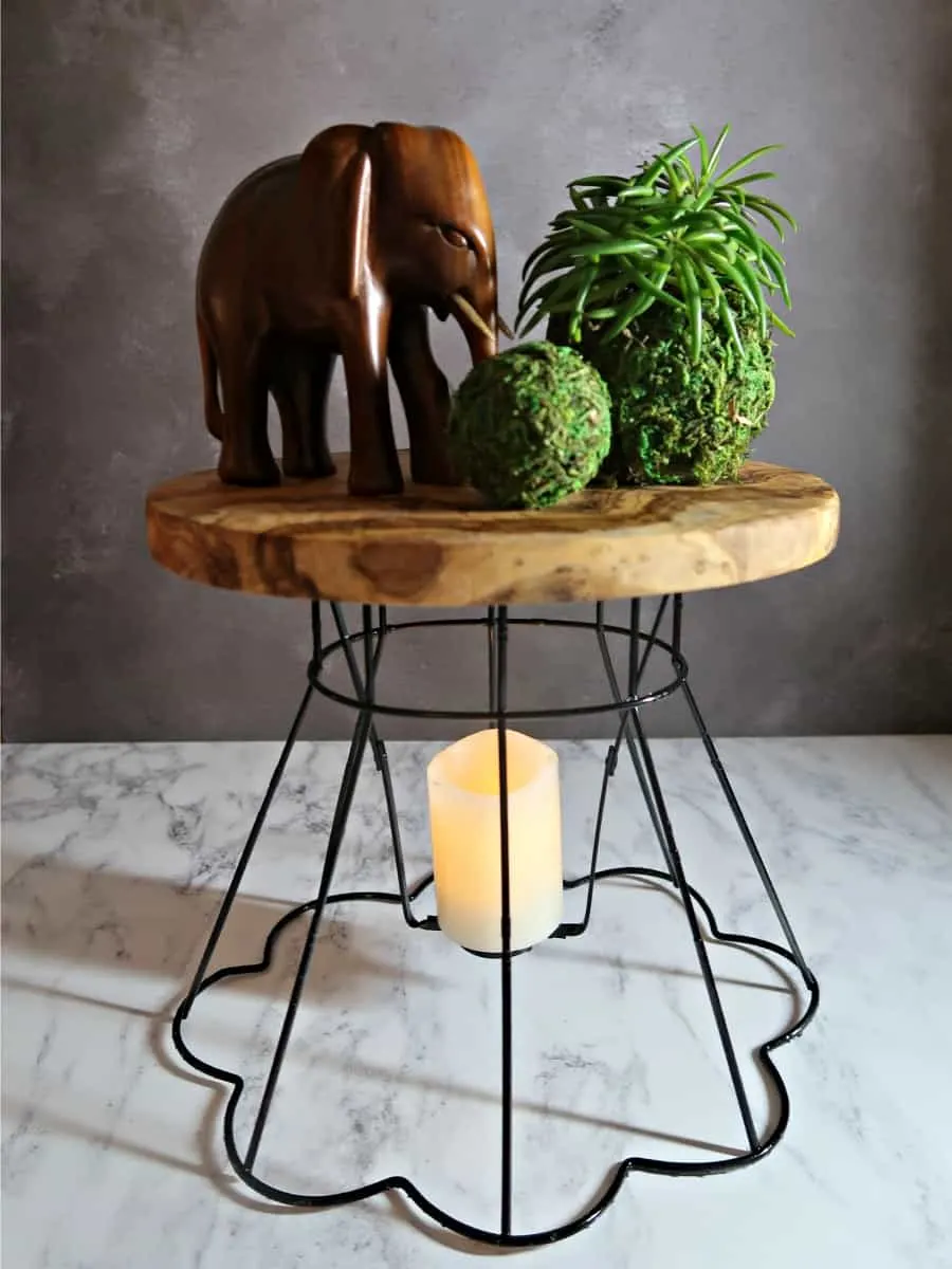 Wire Lampshade Frames into Plant Stands