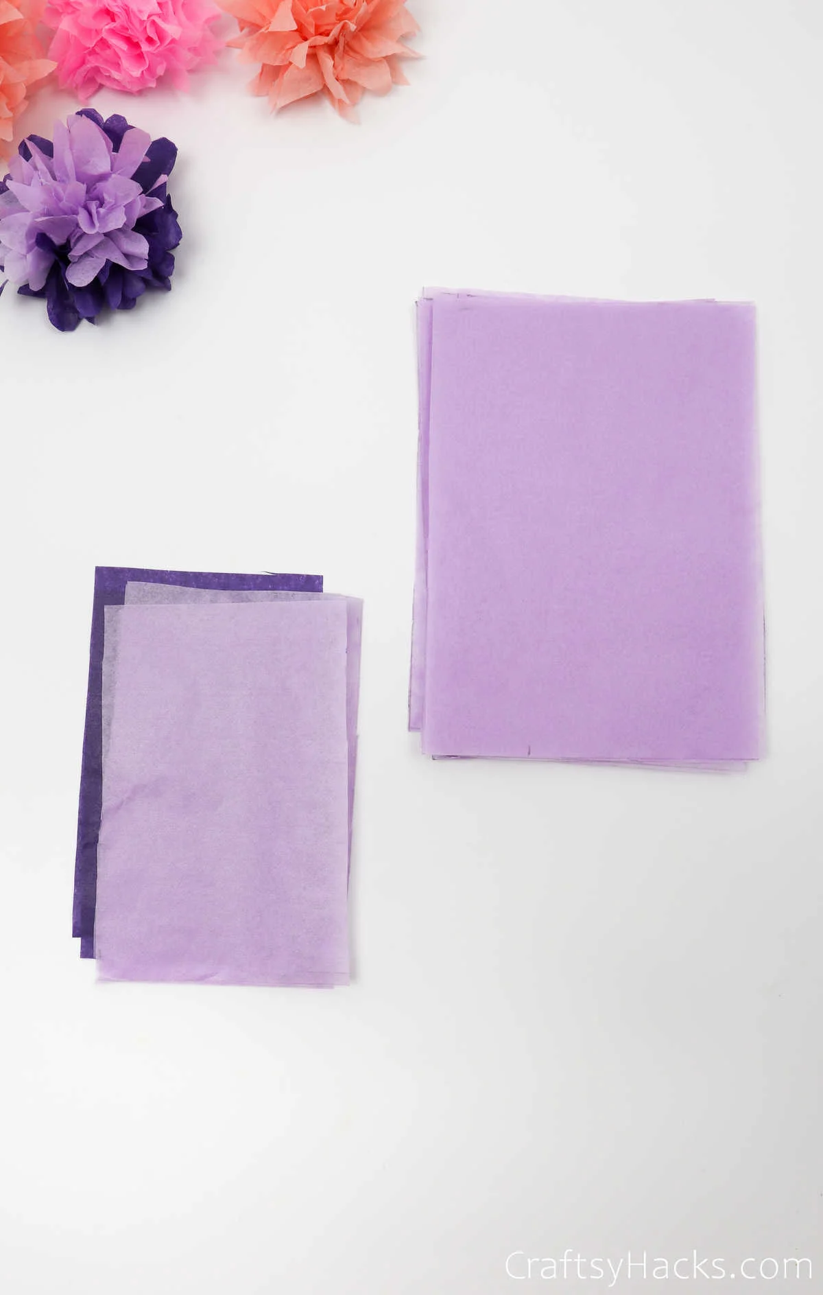 purple tissue paper