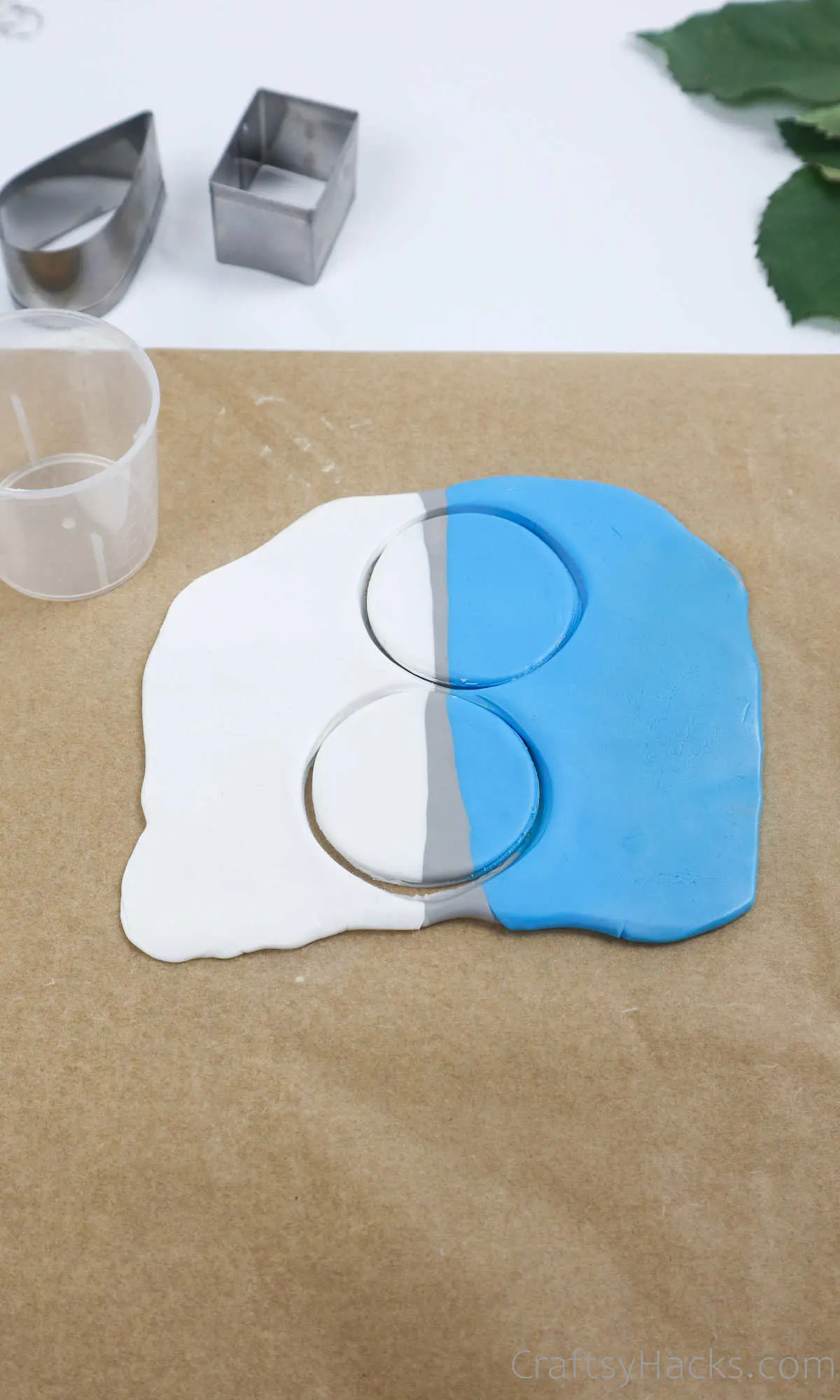 cutting circles out of clay