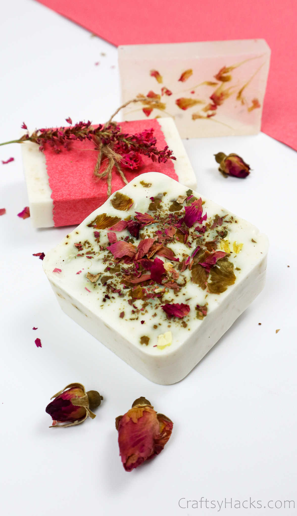soap with red flowers