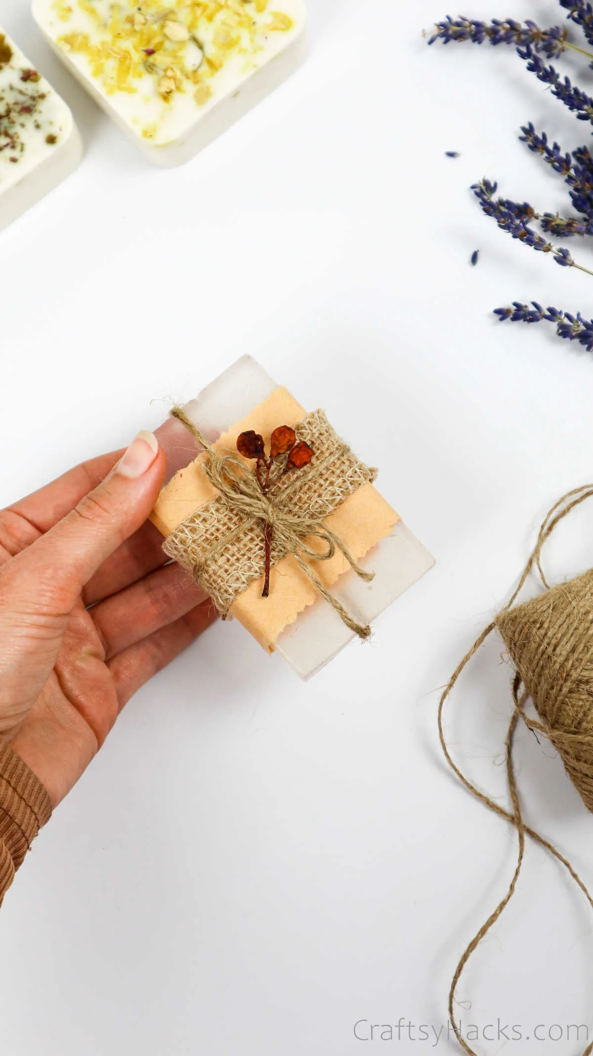 soap wrapped with flower