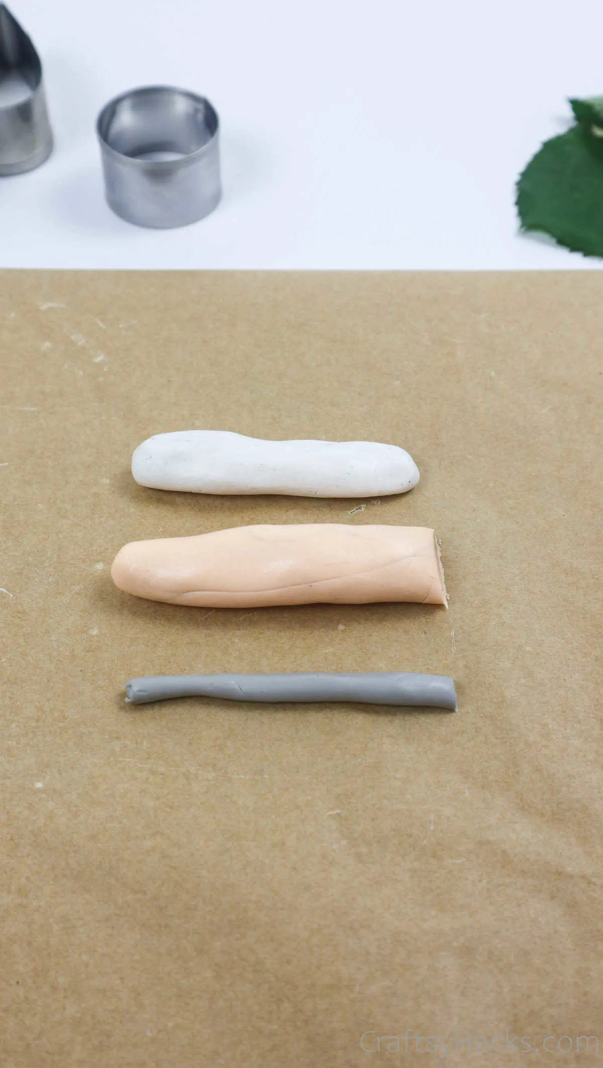 three colors of clay