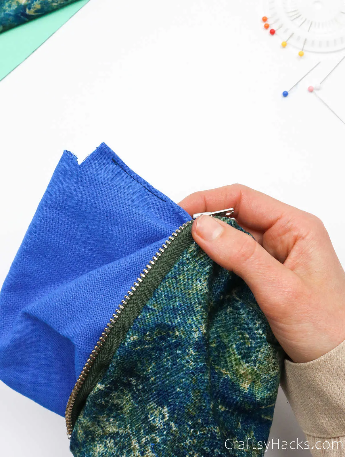 fabric pouch inside
