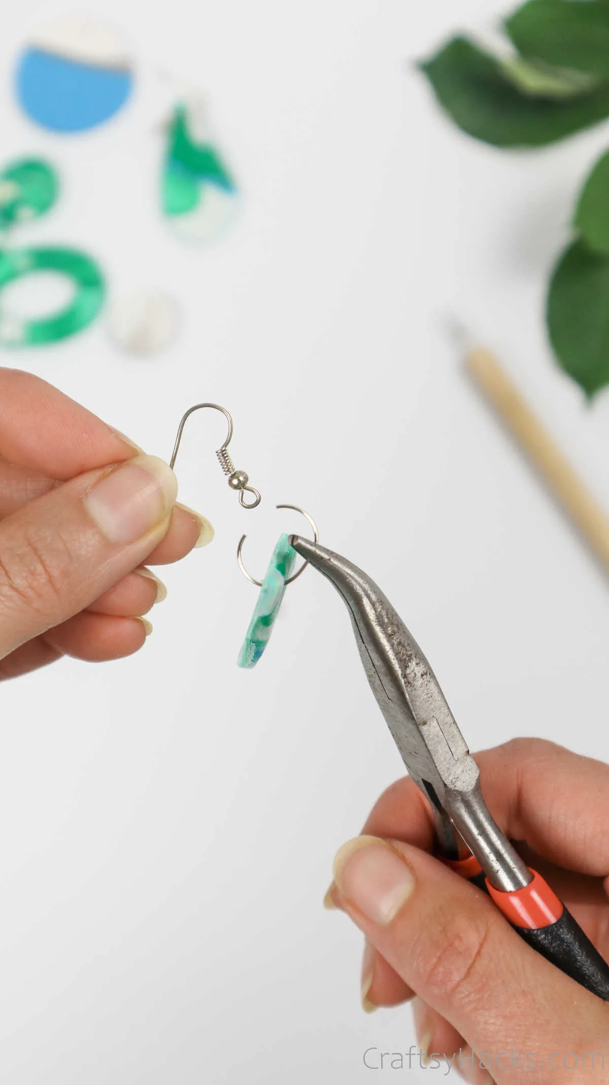 adding hoop to earring