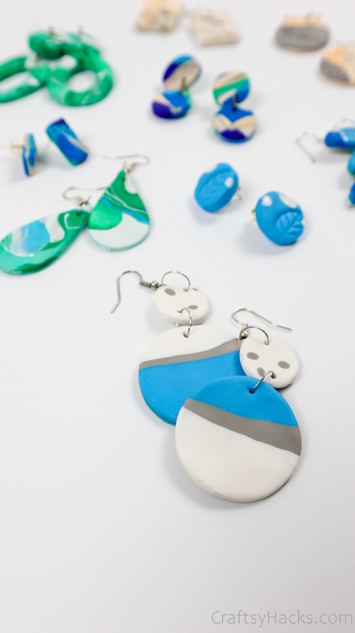 finished polymer clay earrings