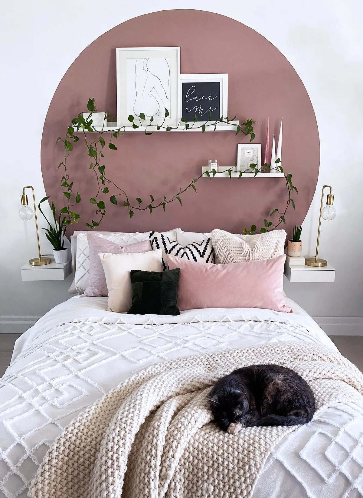 Painted Circle Headboard