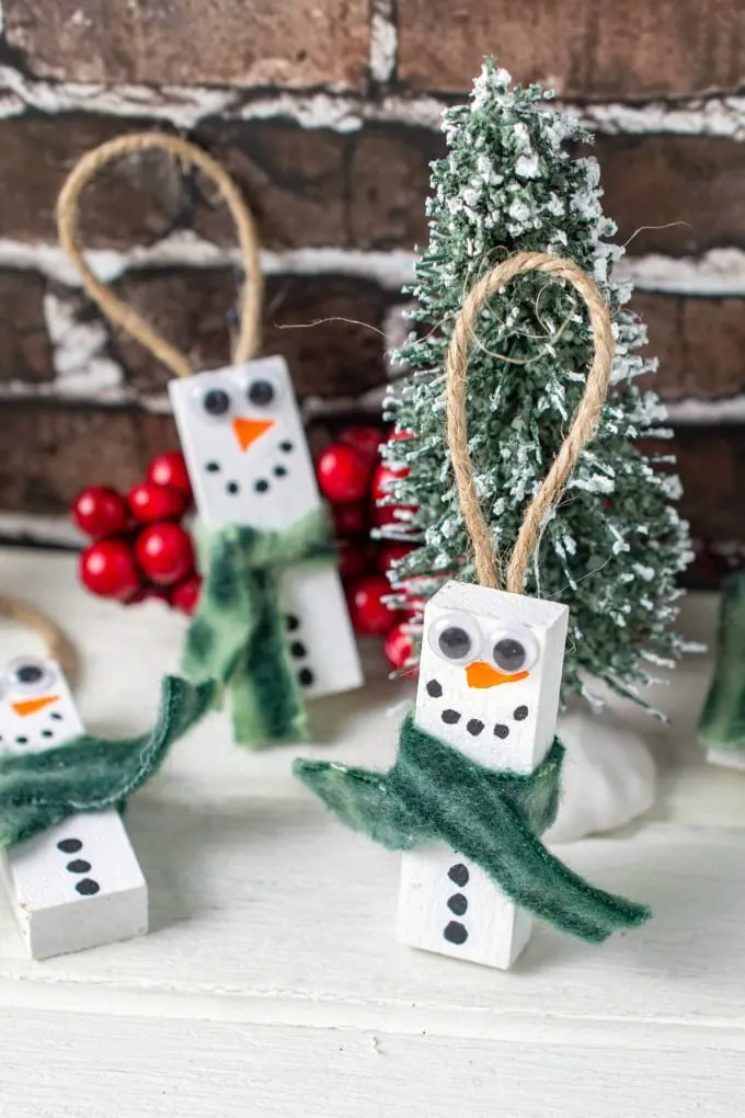 Wooden Snowman Ornament