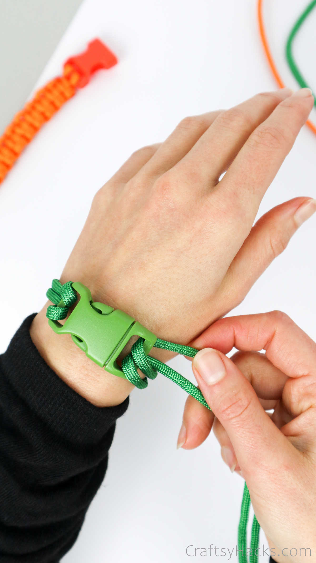 measuring bracelet on wrist