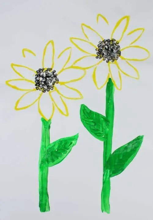 Sunflower Stamp Painting