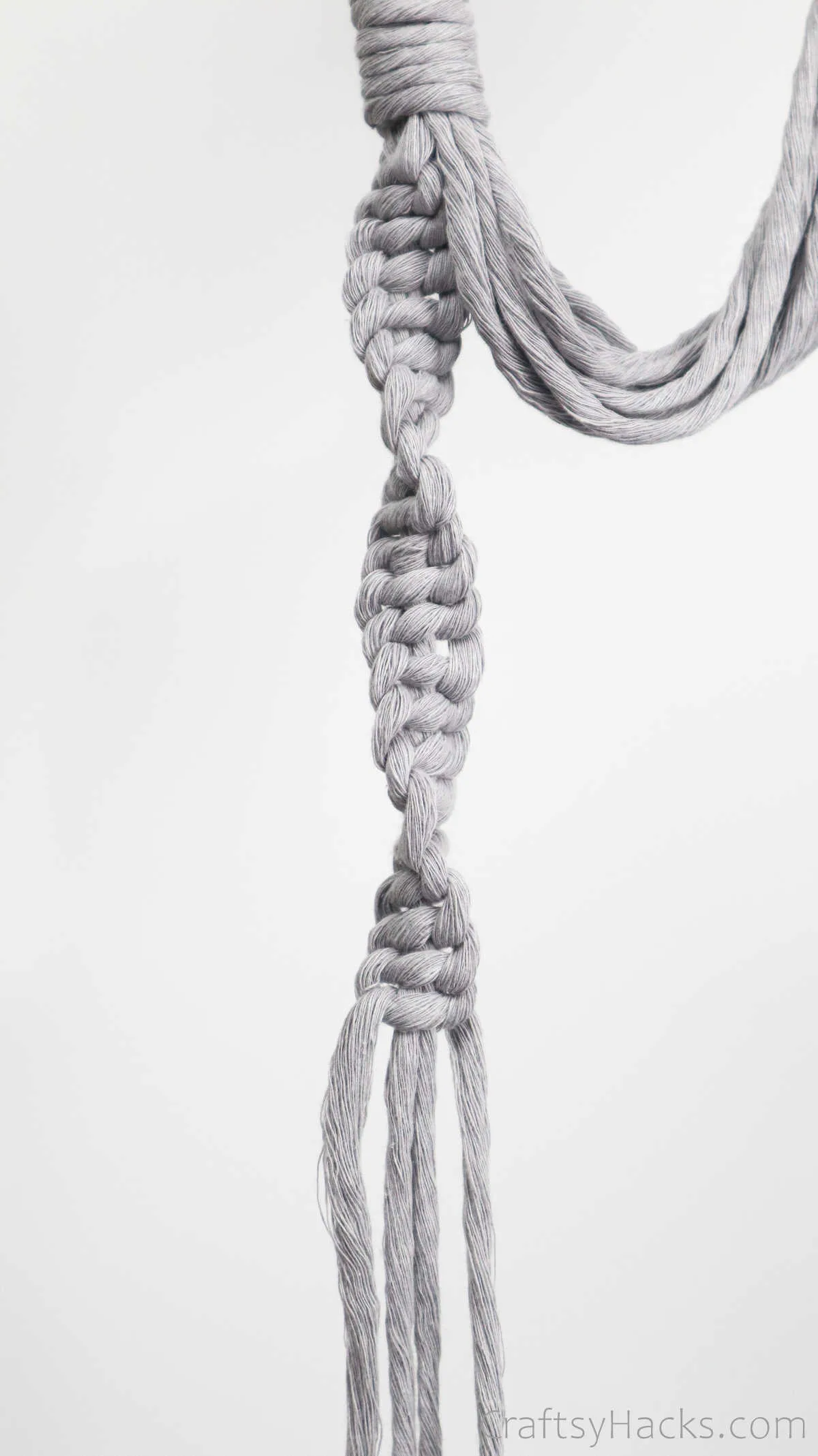 completed macrame knots