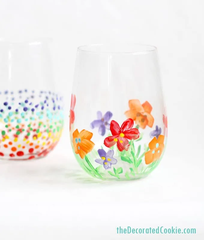 Floral Wineglass