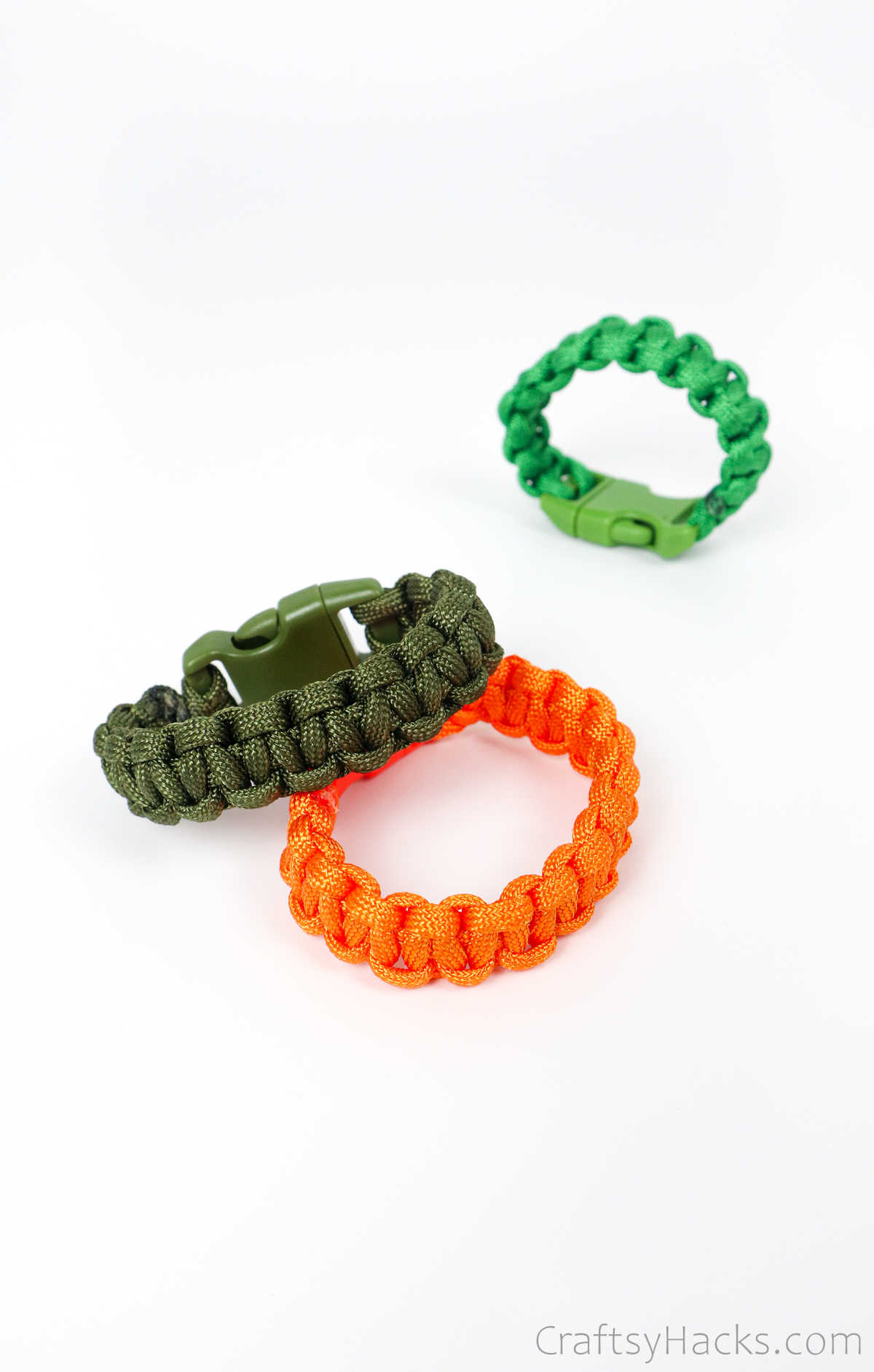green and orange bracelets