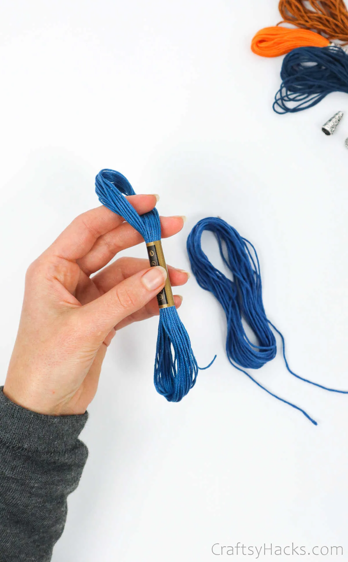 blue embroidery thread