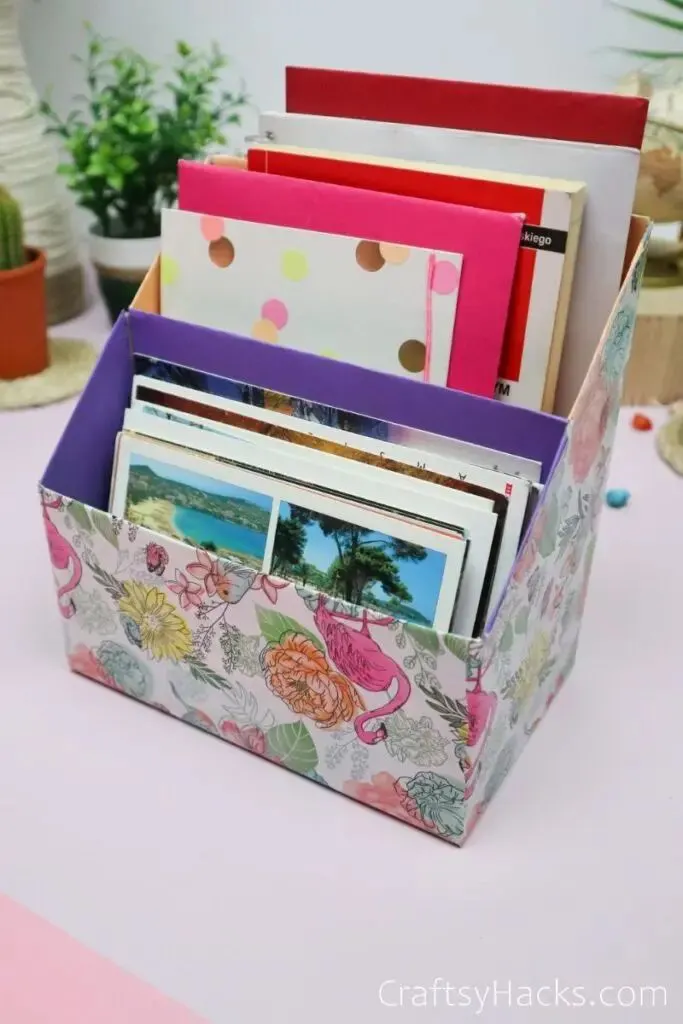 Desk Organizer made of Cereal Boxes