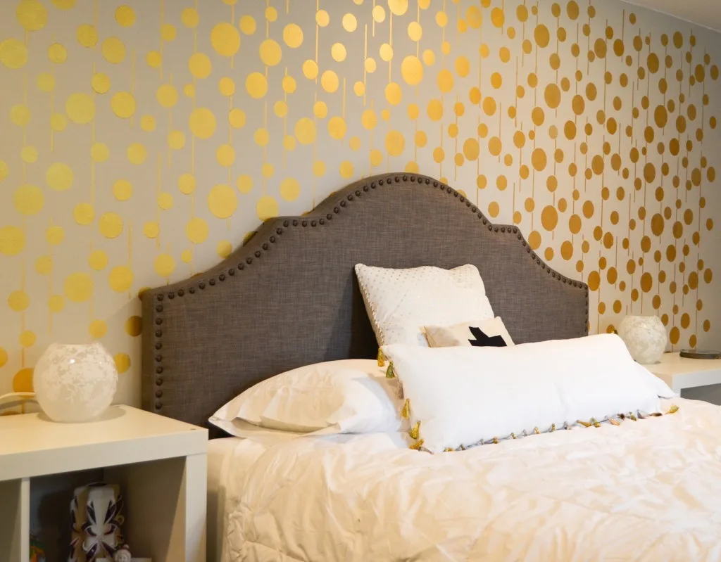 Golden Stenciled Wall