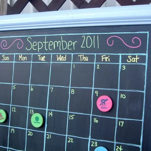 Magnetic Chalkboard Calendar