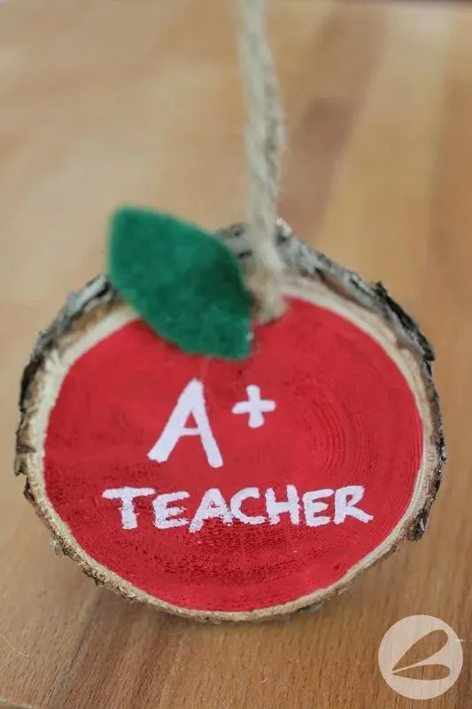 Wooden Apple Ornament