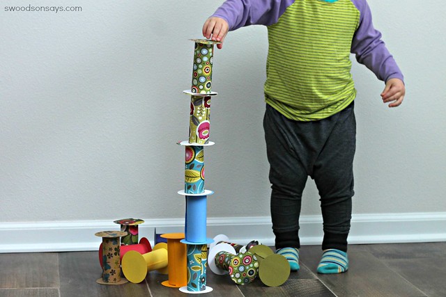 Recycled Paper Roll Building Blocks