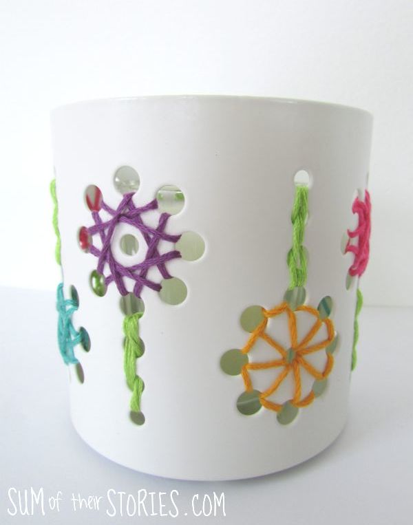 Tealight Holder with Embroidery