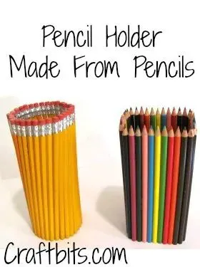 Pencil Holder made with Pencils