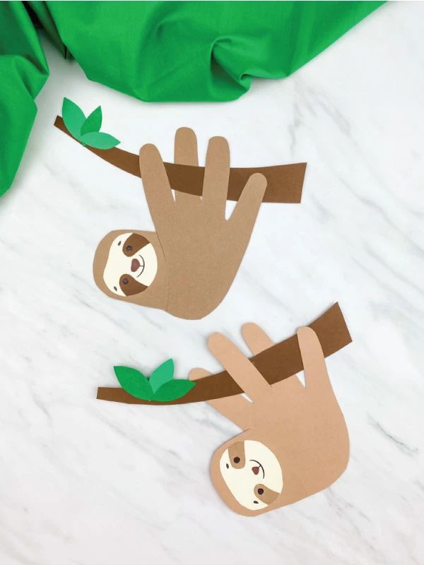Lazy Sloth Handprint Craft