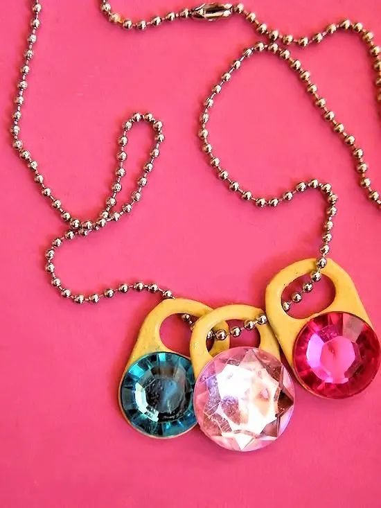 Soda Tab Gemstone Necklace