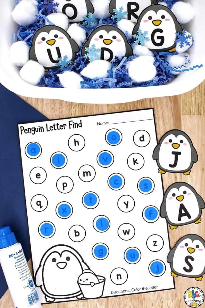 Penguin Alphabet Sensory Bin