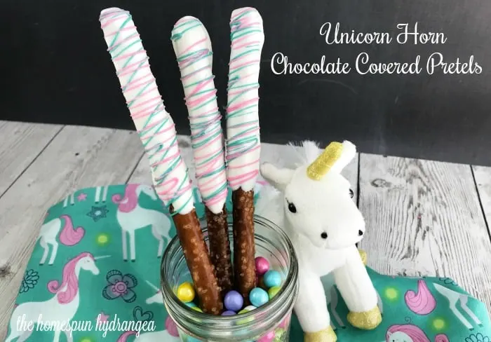 Unicorn Horn Chocolate Covered Pretzels