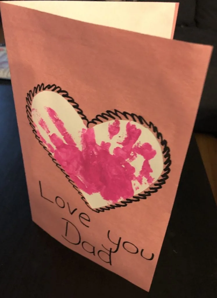 Simple DIY handprint heart card