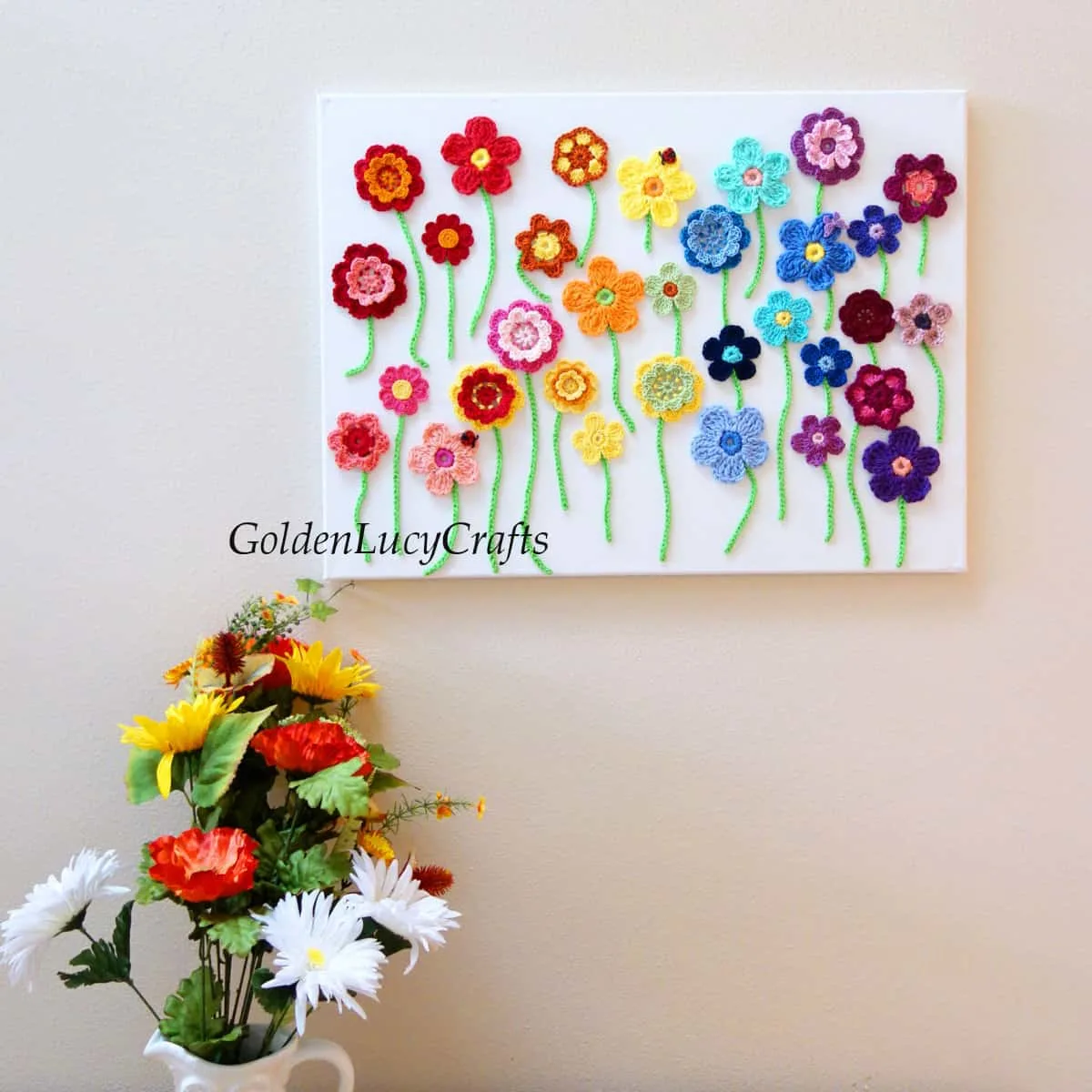 Crochet Flower Wall Art