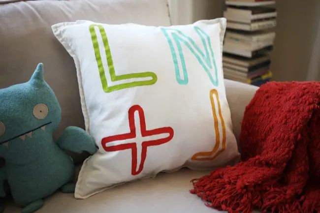 Painted Pillow with Initials
