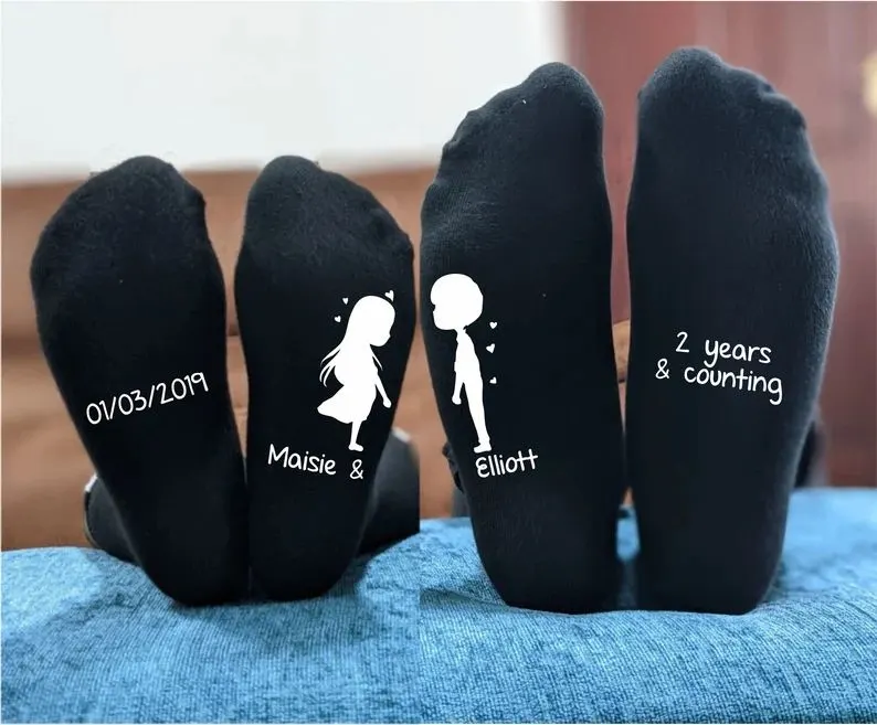His and Hers Personalized Name Socks