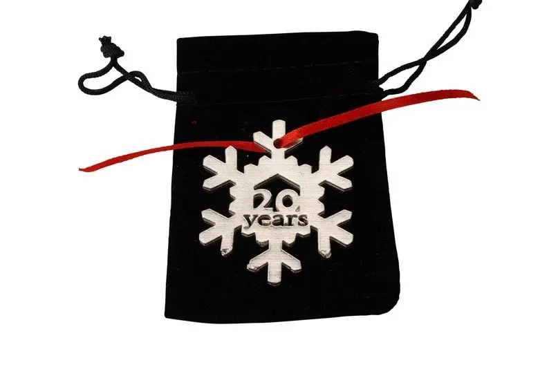 20 Year Snowflake Cut-out Decoration