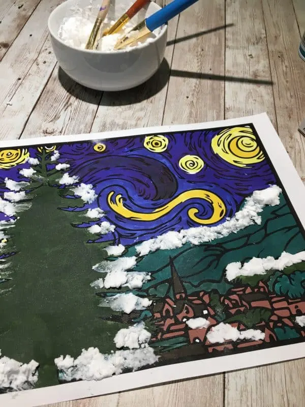 Snowy Night Painting