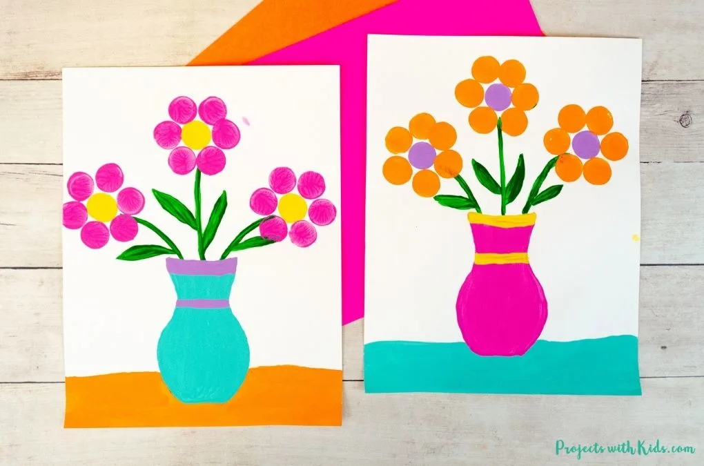 Cork Stamp Flower Painting