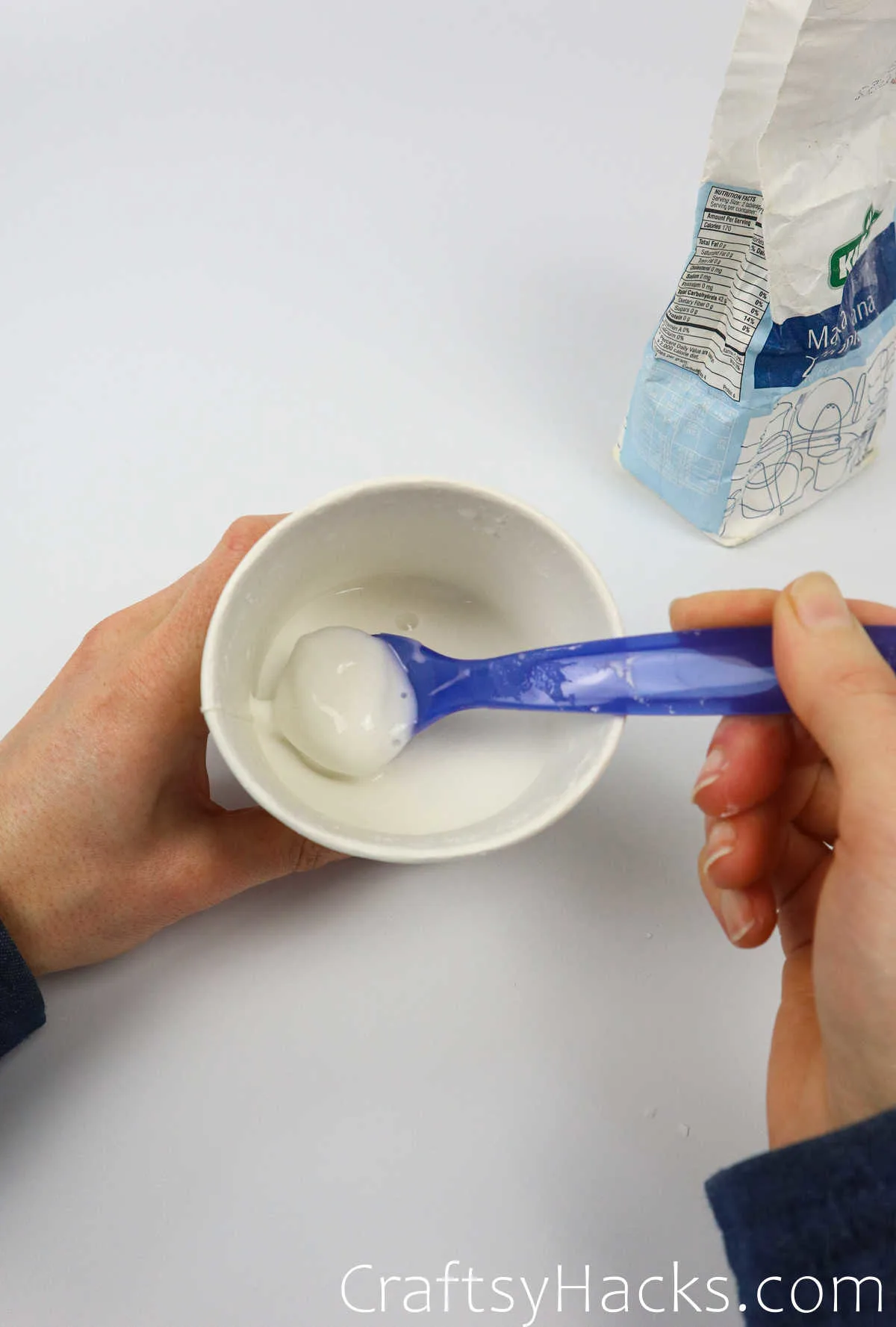 water and flour mixture in cup