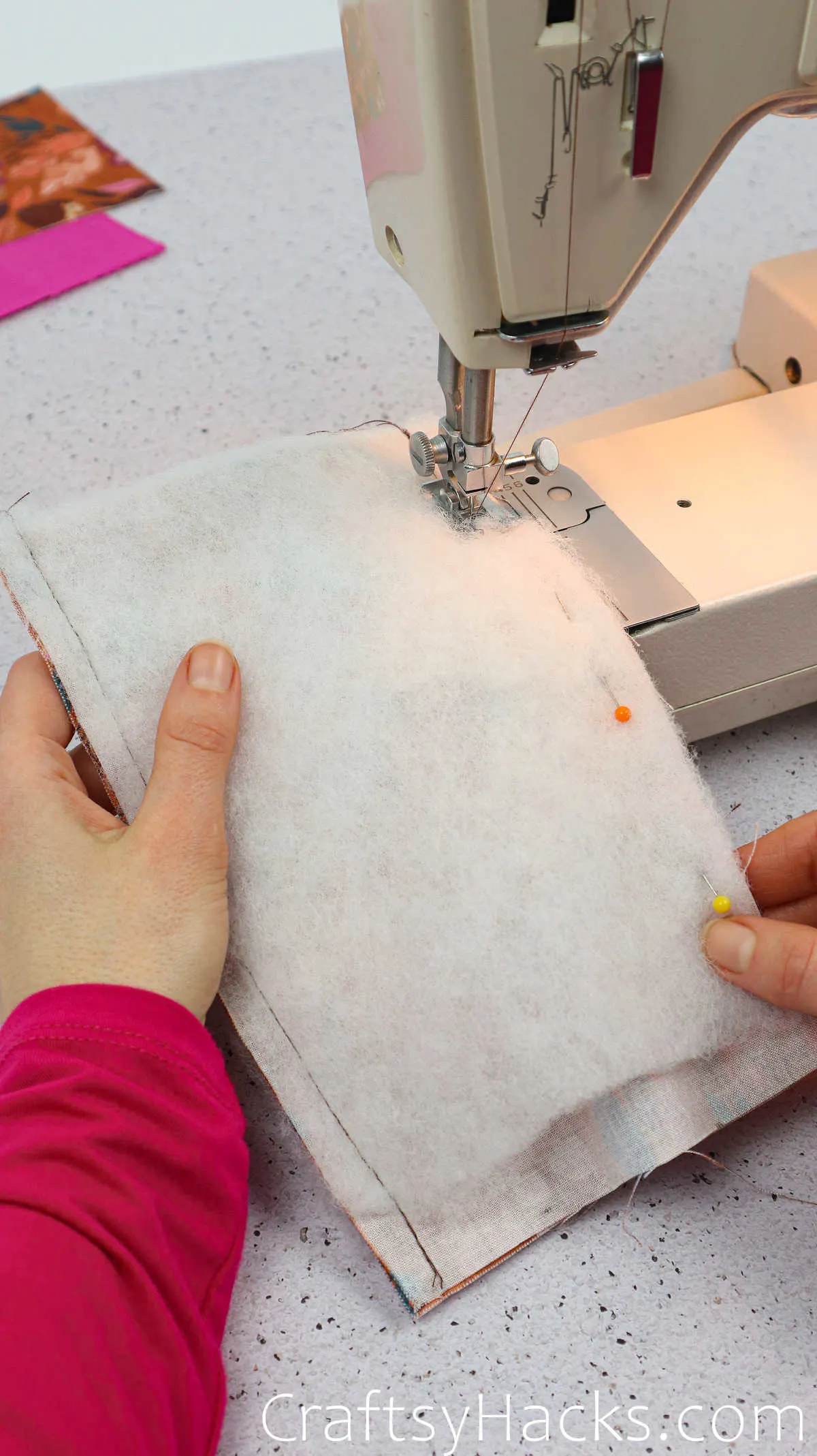 sewing wadding to fabric