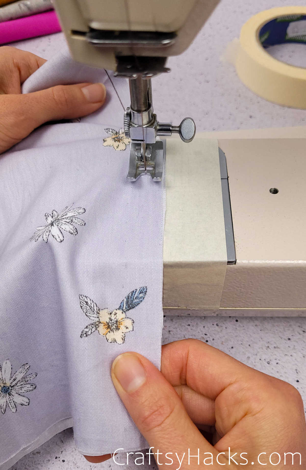 Use Painter’s Tape to Help Sew Straight