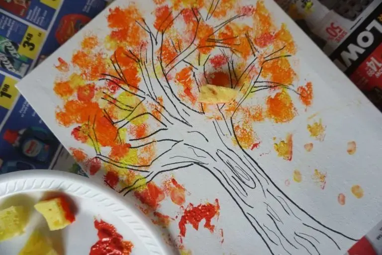 Autumn Tree Finger Painting