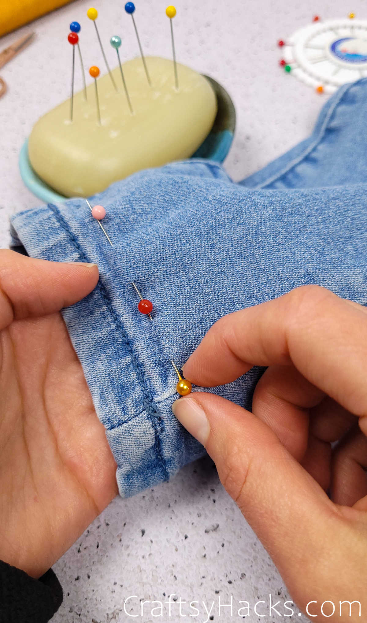 Use Bar Soap to Help Pins Glide Through the Fabric