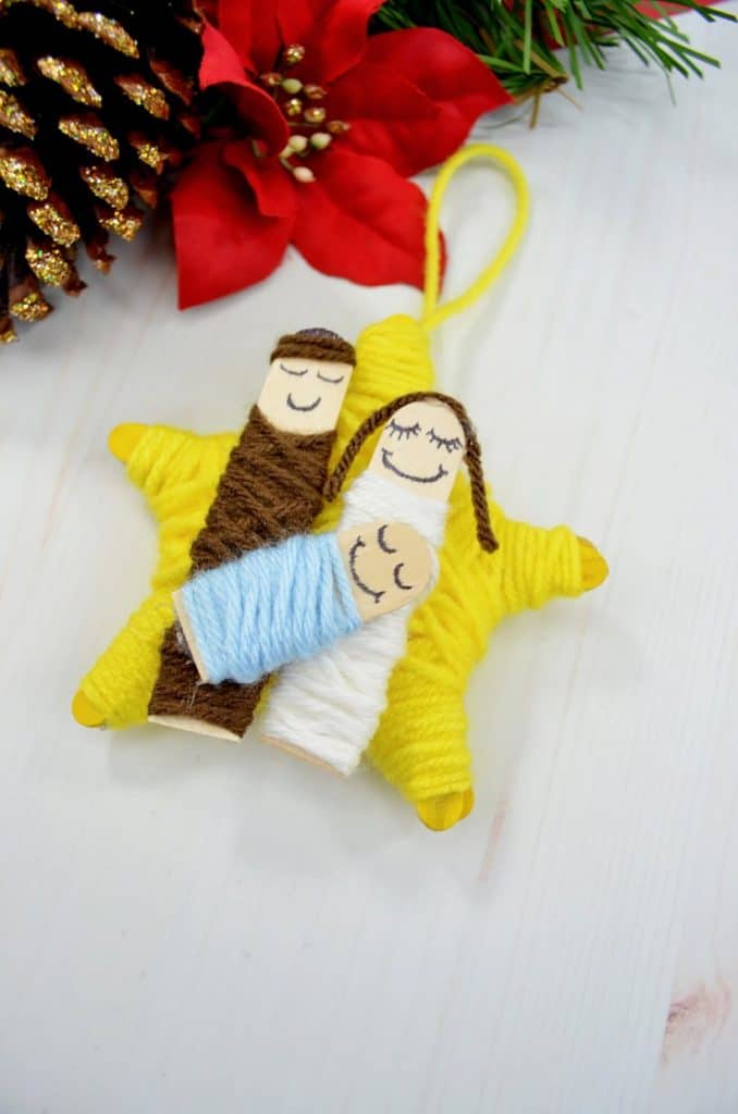 Yarn Wrapped Nativity Ornament