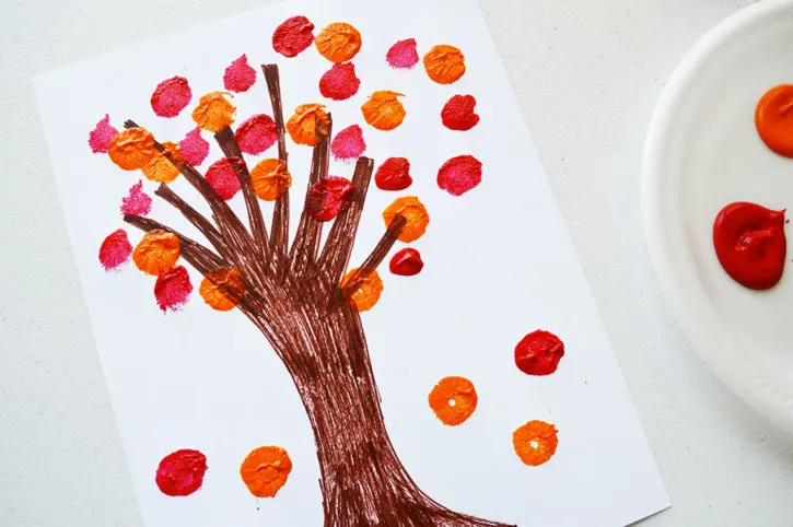  Pom Pom Fall Leaf Painting