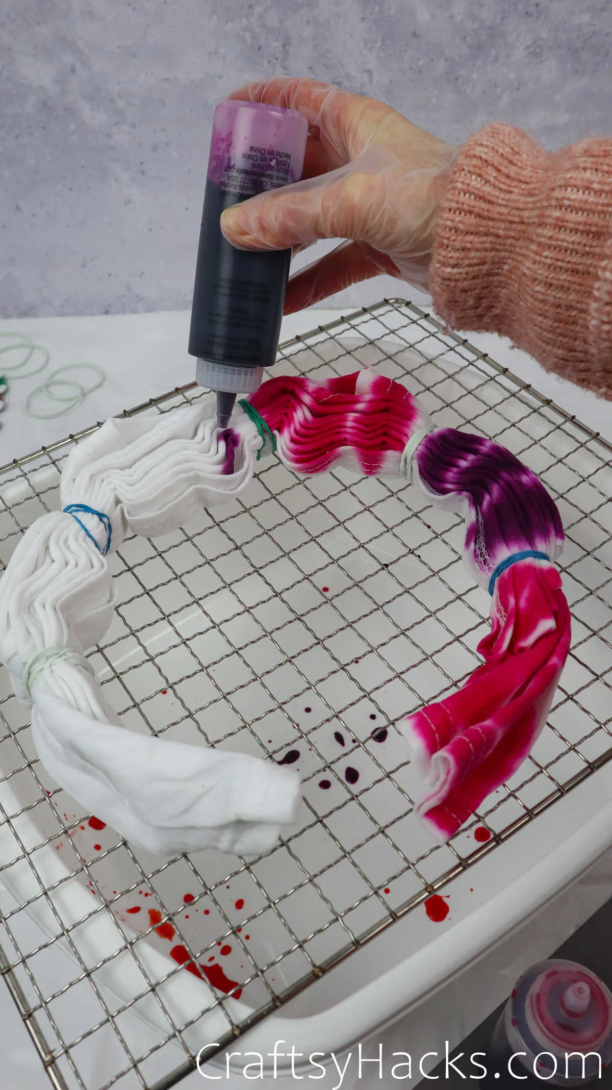 adding dye to shirt