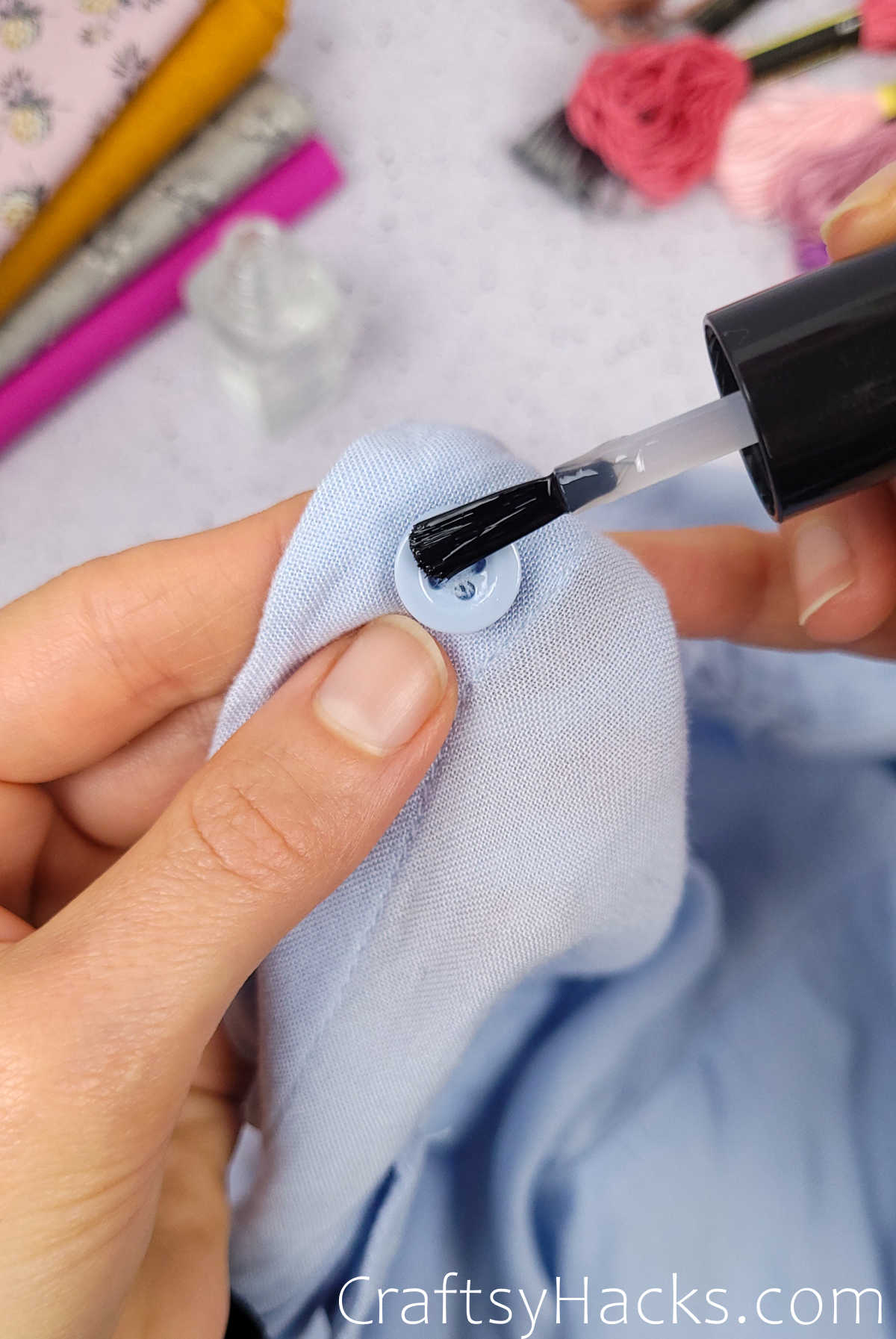 Use Clear Nail Polish to Protect the Thread