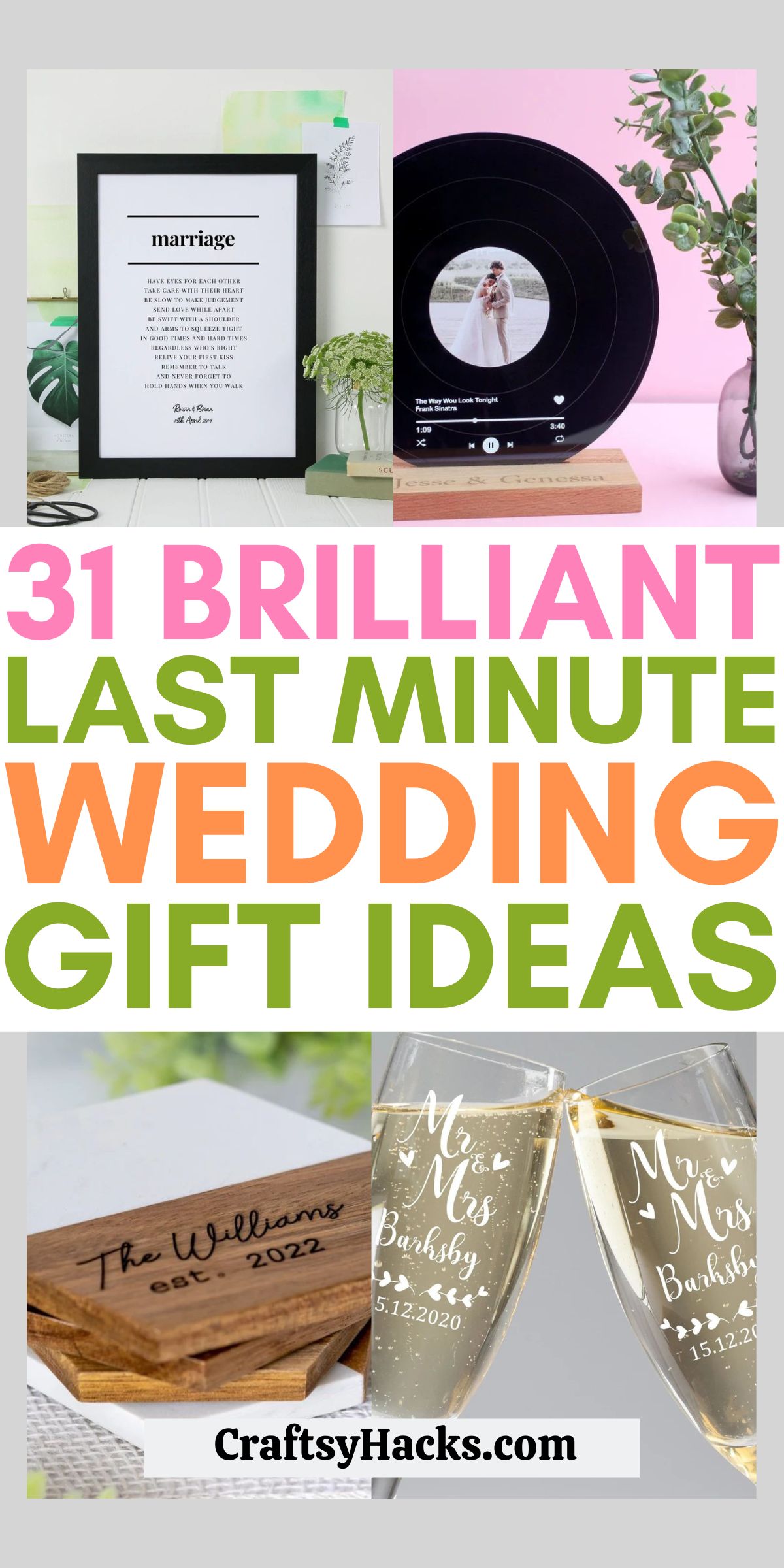 last minute wedding gifts
