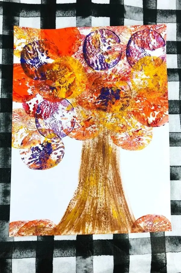 Fall Tree Apple Stamping