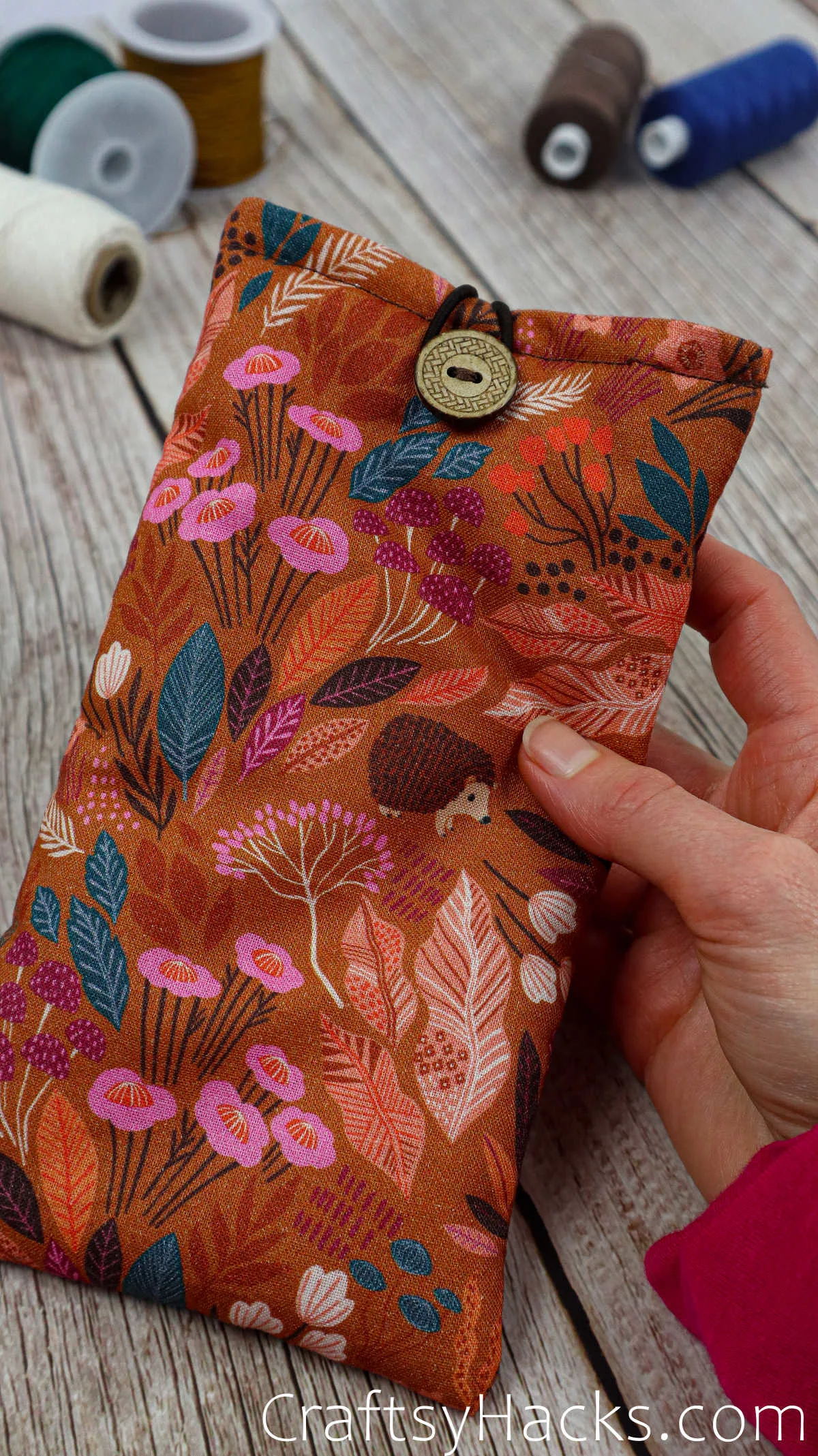 completed fabric phone case