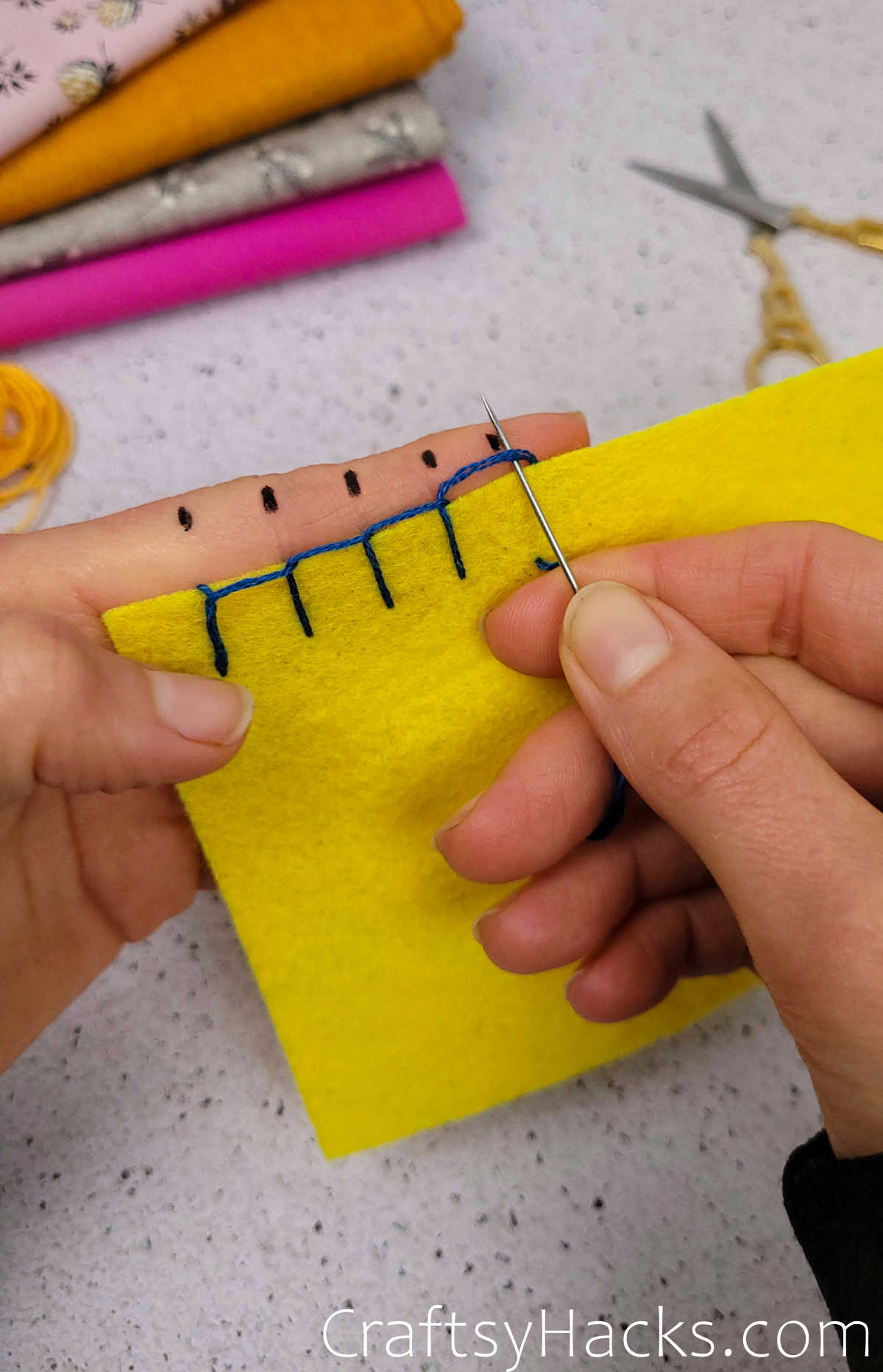 Sew with Finger as a Stitch Guide